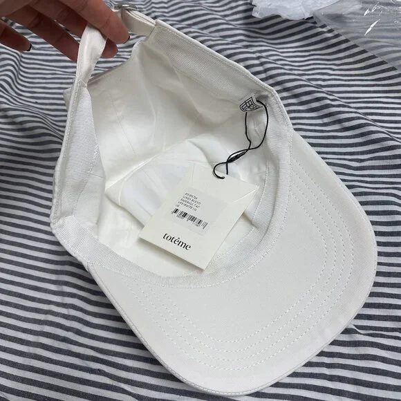 NWT Toteme Logo-Plaque Cotton Baseball Cap Off-white - Picture 2 of 11